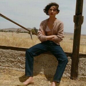 💕DOEN💕 Lady Jean ~ Ultra High Waisted Barrel Leg Rinse Wash Dark Blue 30 NWT